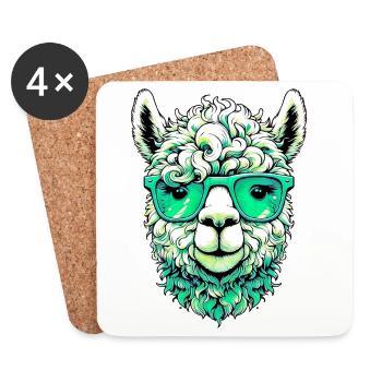 Alpaca - Coasters (set of 4) - white - Front