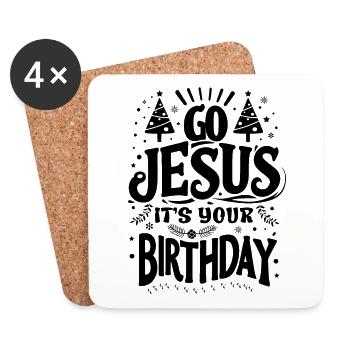 Go Jesus Its your birthday - Coasters (set of 4) - white - Front