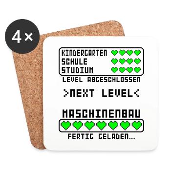 Maschinenbau Studium bestanden - Untersetzer (4er-Set) - Weiß - Vorne