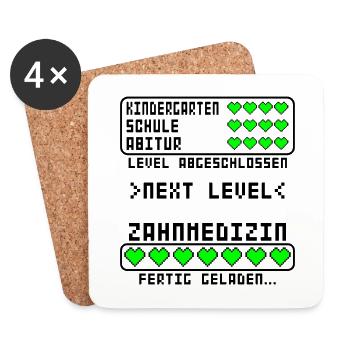 Zahnmedizin Zahnarzt Examen Studium bestanden - Untersetzer (4er-Set) - Weiß - Vorne
