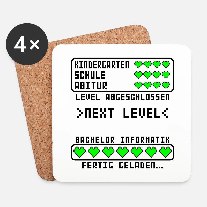 Bachelor Informatik of Science B.Sc. bestanden - Untersetzer (4er-Set) - Weiß