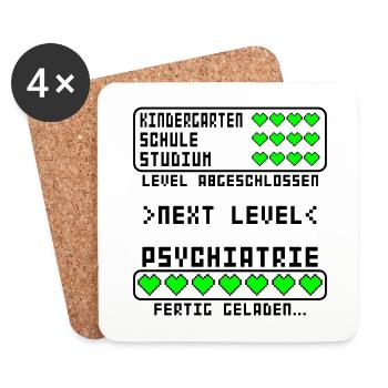 Psychiatrie Facharztprüfung Facharzt bestanden - Untersetzer (4er-Set) - Weiß - Vorne
