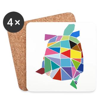 Turtle colorful - Coasters (set of 4) - white - Front