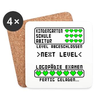 Logopädie Bachelor Examen Studium B.Sc. bestanden - Untersetzer (4er-Set) - Weiß - Vorne