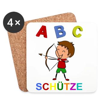 Kind Einschulung - Untersetzer (4er-Set) - Weiß - Vorne