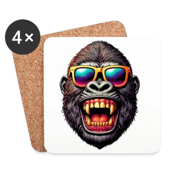 Gorilla - Coasters (set of 4) - white - Front