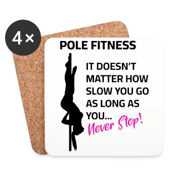 Pole Fitness Pole dance Sprüche - Untersetzer (4er-Set) - Weiß - Vorne