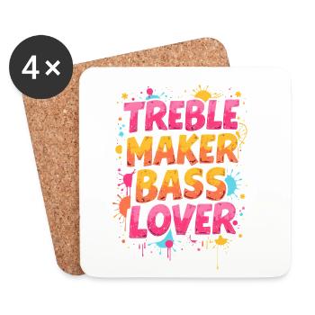 FABRICANT D’AIGUS, AMATEUR DE BASSES, MUSIQUE - Dessous de verre (lot de 4) - blanc - Devant
