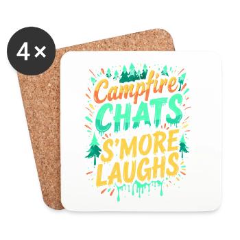 GESPRÄCHE AM LAGERFEUER UND S'MORE-LACHEN - Untersetzer (4er-Set) - Weiß - Vorne