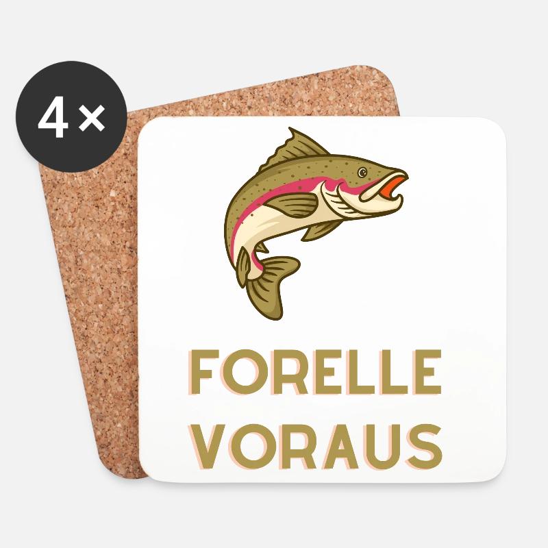 Forelle Voraus: Der Fang der Natur - Untersetzer (4er-Set) - Weiß