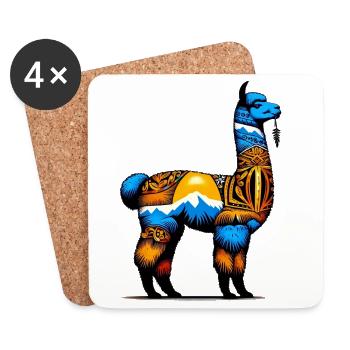 Alpaga - Dessous de verre (lot de 4) - blanc - Devant