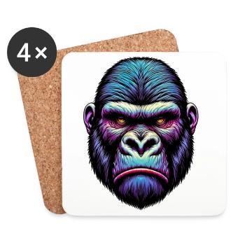 Gorilla - Coasters (set of 4) - white - Front