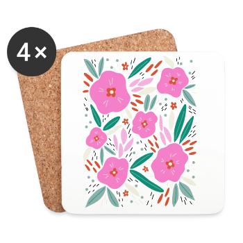 Flower bouquet in pink - Coasters (set of 4) - white - Front