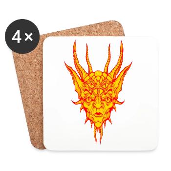 Fire Demon - Coasters (set of 4) - white - Front