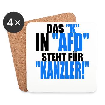 AfD stoppen gegen rechts Demokratie Vielfalt links - Untersetzer (4er-Set) - Weiß - Vorne