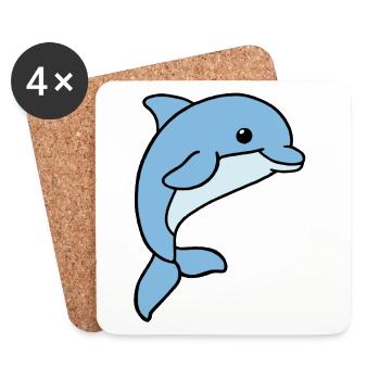 Dolphin - Coasters (set of 4) - white - Front