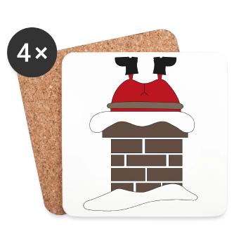Drôle Design Noël - Dessous de verre (lot de 4) - blanc - Devant