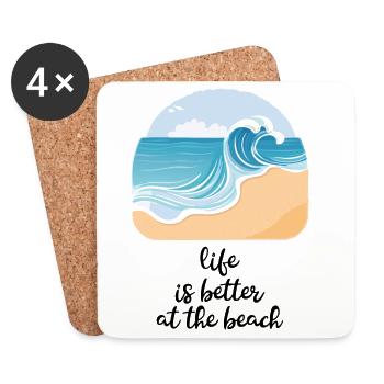 Beach love - Coasters (set of 4) - white - Front