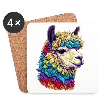 Alpaca - Coasters (set of 4) - white - Front