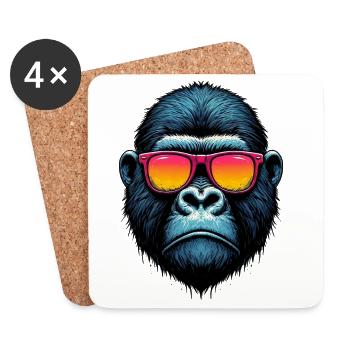 Gorilla - Untersetzer (4er-Set) - Weiß - Vorne