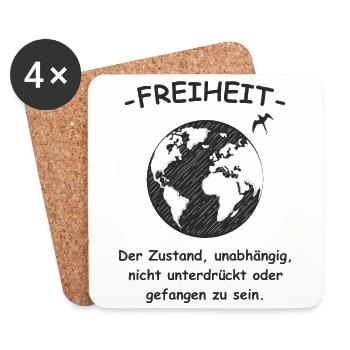 Freiheit der Zustand - Untersetzer (4er-Set) - Weiß - Vorne