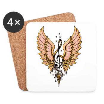 Treble clef, the key to imagination. - Coasters (set of 4) - white - Front