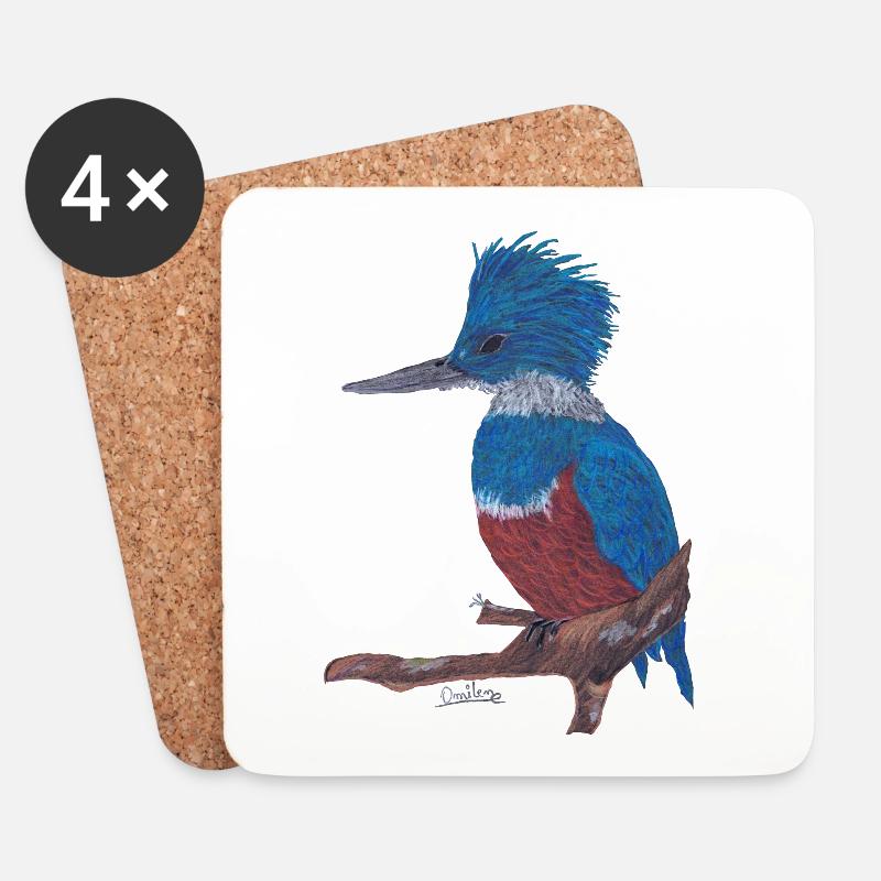 Ein charismatischer Eisvogel. - Untersetzer (4er-Set) - Weiß