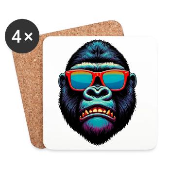 Gorilla - Coasters (set of 4) - white - Front