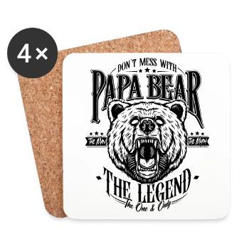 Papa Bear - Untersetzer (4er-Set) - Weiß - Vorne