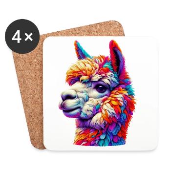 Alpaca - Coasters (set of 4) - white - Front