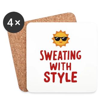 Sweating with Style - Coasters (set of 4) - white - Front