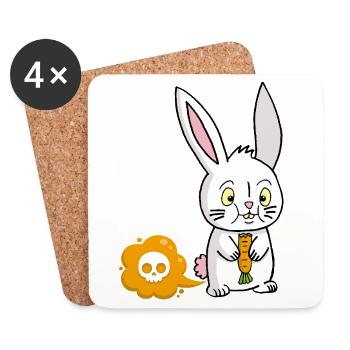 Un pet à la carotte - Dessous de verre (lot de 4) - blanc - Devant