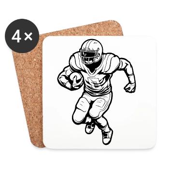 Football player - Coasters (set of 4) - white - Front