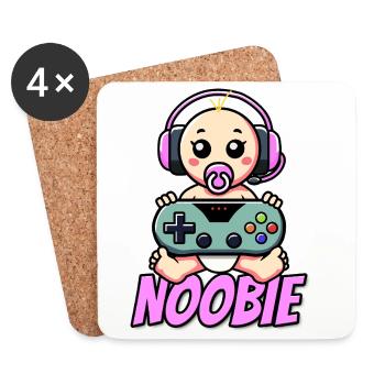 Bébé Noobie / Newbie Girl - Cadeau de naissance - Dessous de verre (lot de 4) - blanc - Devant