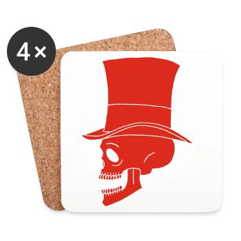 Vintage Red Skull - Coasters (set of 4) - white - Front