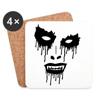 Le visage noir du mal - Dessous de verre (lot de 4) - blanc - Devant