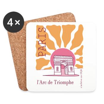 France arc de triomphe - Coasters (set of 4) - white - Front