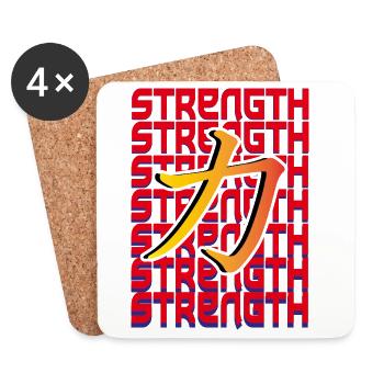Strength Japanese Kanji - Coasters (set of 4) - white - Front