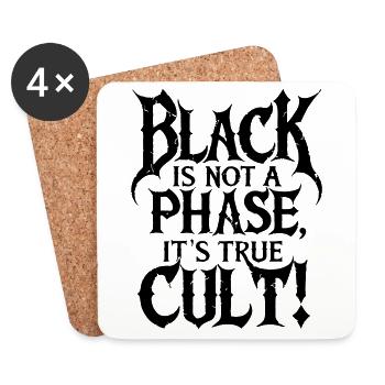 black is not a phase its trve cvlt - Untersetzer (4er-Set) - Weiß - Vorne