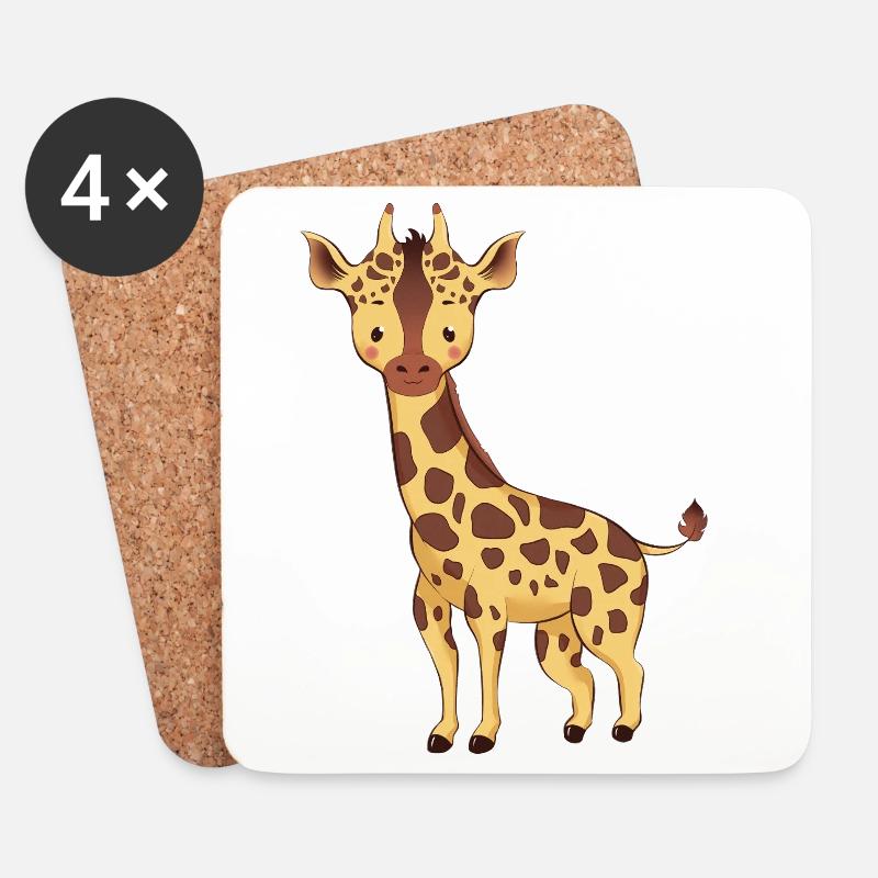 Giraffe - Untersetzer (4er-Set) - Weiß
