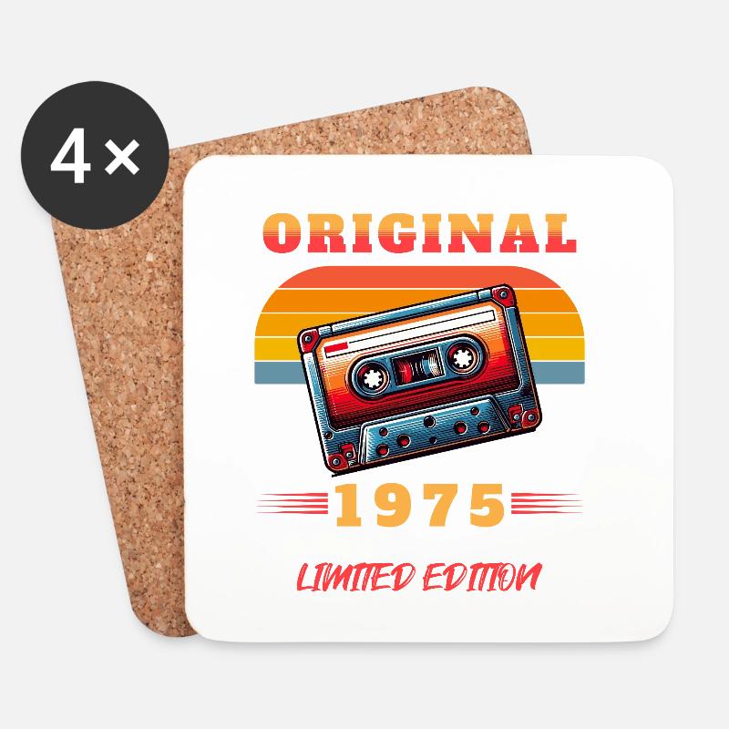 1975 Vintage Geburtstag Retro Original - Untersetzer (4er-Set) - Weiß