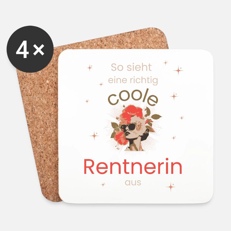 Rente So Sieht Eine Richtig Coole Rentnerin Aus - Untersetzer (4er-Set) - Weiß