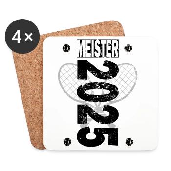 Kreisliga tennis Meister 2025 - Untersetzer (4er-Set) - Weiß - Vorne