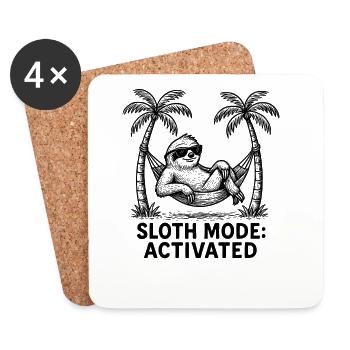 Mode paresseux : Travail de refroidissement activé - Dessous de verre (lot de 4) - blanc - Devant