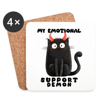 Emotionaler Support-Dämon – Lustige Katzen Edition - Untersetzer (4er-Set) - Weiß - Vorne