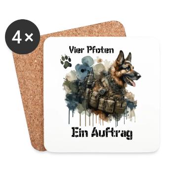 Buddy - Diensthund - Untersetzer (4er-Set) - Weiß - Vorne