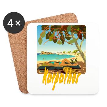 Karpathos - Untersetzer (4er-Set) - Weiß - Vorne