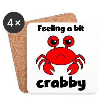 Se sentir un peu - drôle de crabe - Dessous de verre (lot de 4) - blanc - Devant
