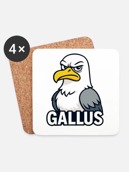 Bold Eagle Mascot Illustration - Coasters (set of 4) - white