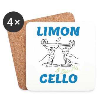 Limoncello – La Dolce Vita“-Design - Untersetzer (4er-Set) - Weiß - Vorne